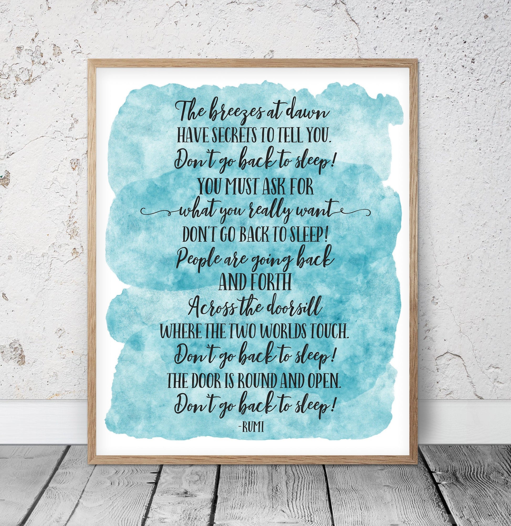 Don't Go Back To Sleep, Rumi Quote, Nursery Print Decor,Motivational Wall Art