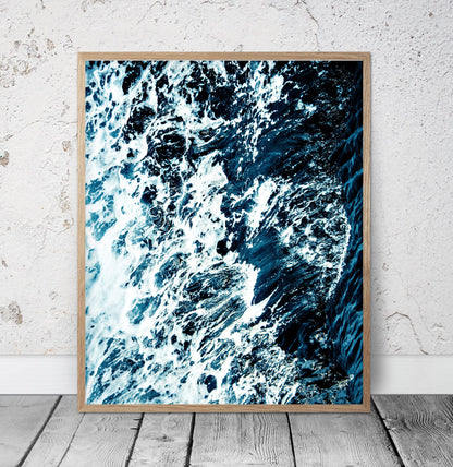 Ocean Printable Wall Art, Waves Print, Blue Ocean Print, Home Decor Print