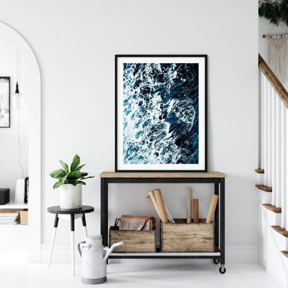 Ocean Printable Wall Art, Waves Print, Blue Ocean Print, Home Decor Print