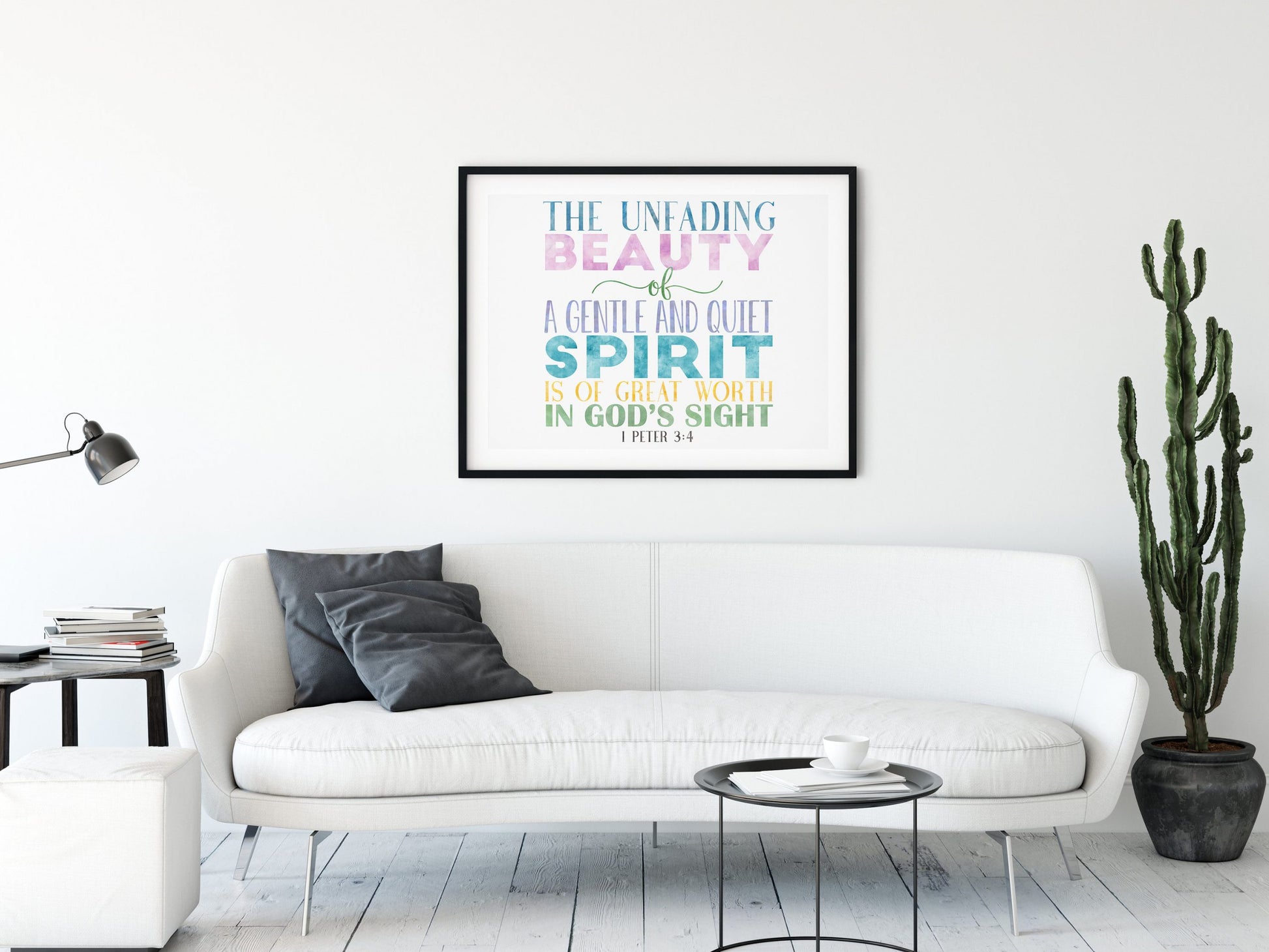 The Unfading Beauty Of A Gentle And Quiet Spirit, 1 Peter 3:4, Bible Verse Printable, Nursery Decor