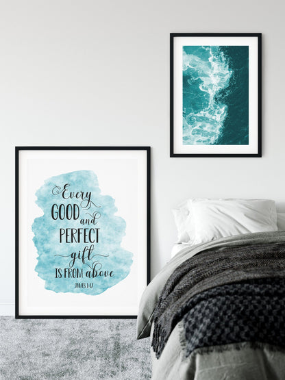 Every Good And Perfect Gift Is Frome Above, James 1:17, Bible Verse Printable Wall Art