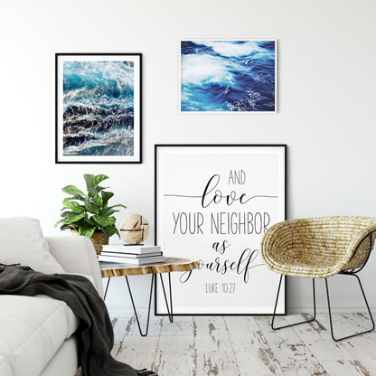 And Love Your Neighbor As Yourself, Luke 10:27, Bible Verse Printable Wall Art, Nursery Decor