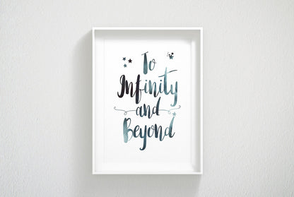 To Infinity And Beyond,Print Wall Art,Quotes Motivational Wall Art,Room Decor