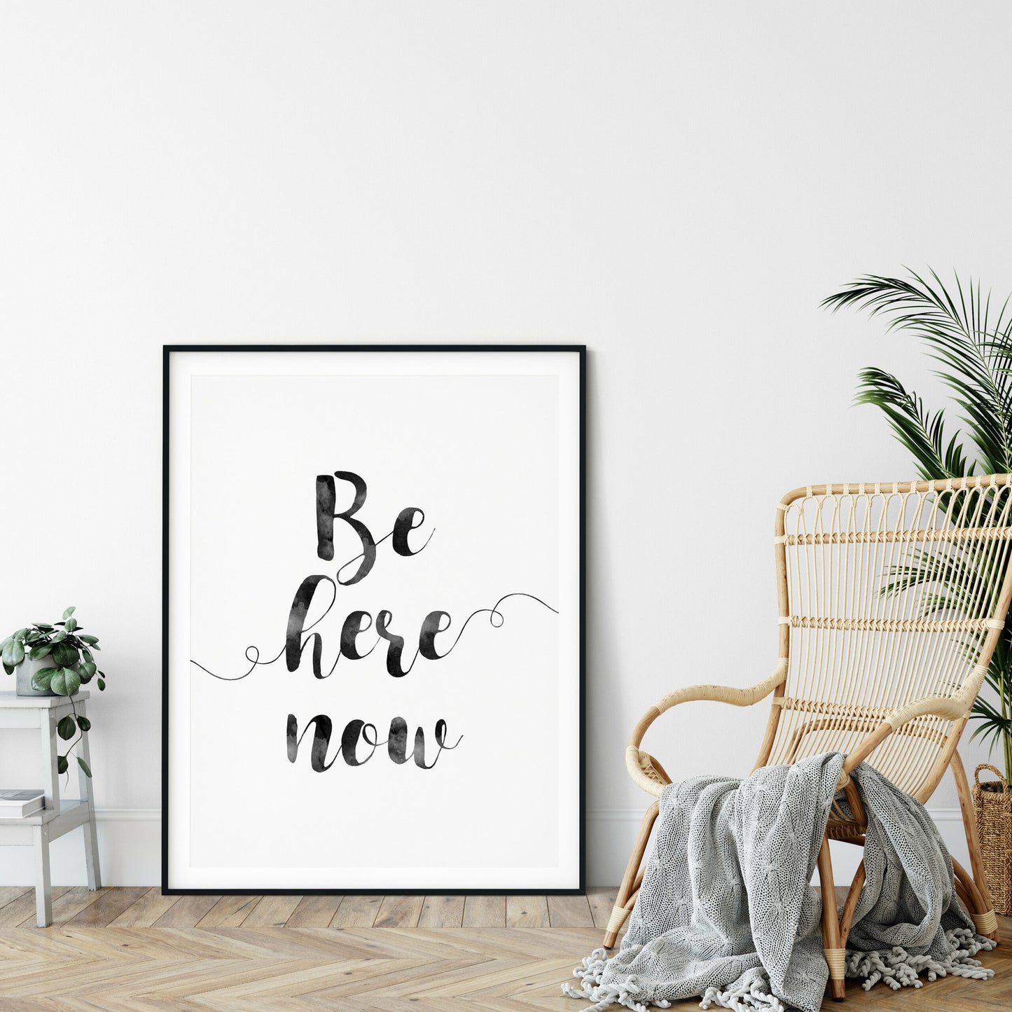 Motivational Poster Be Here Now, Inspirational Print, Room Wall Art Decor