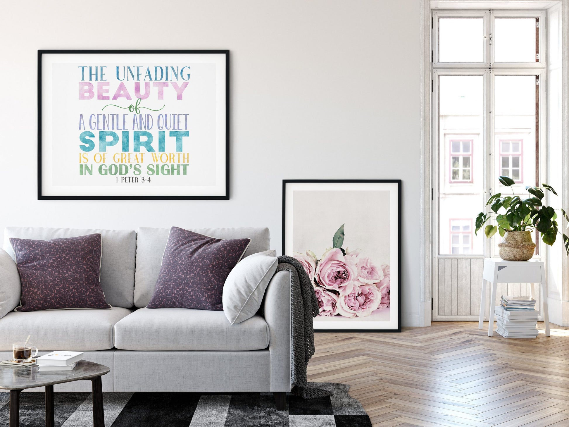 The Unfading Beauty Of A Gentle And Quiet Spirit, 1 Peter 3:4, Bible Verse Printable, Nursery Decor