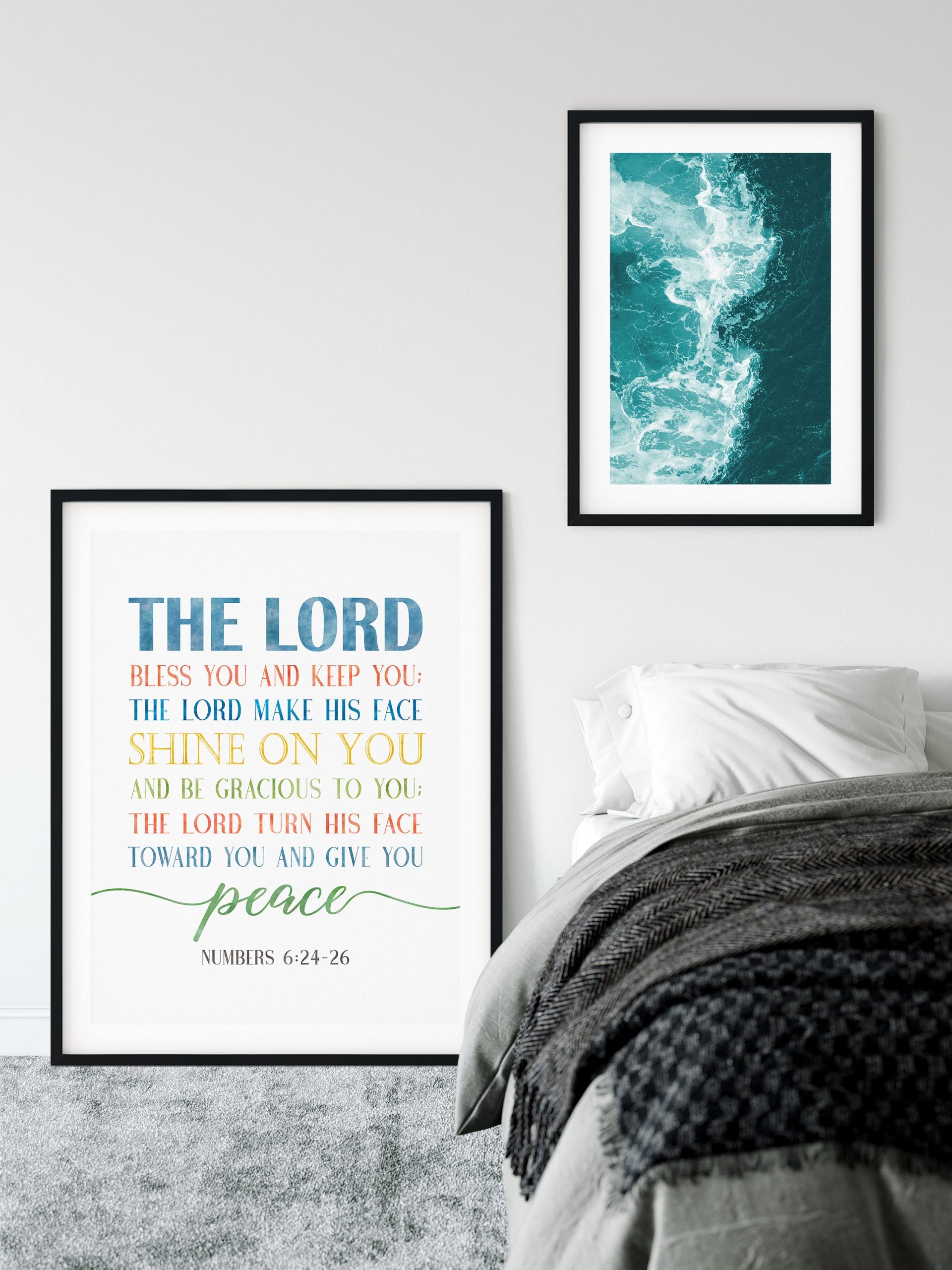 Bible Verse Printable The Lord bless You And Keep You, Numbers 6:24-46, Calligraphy Print