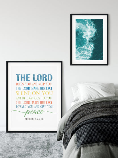 Bible Verse Printable The Lord bless You And Keep You, Numbers 6:24-46, Calligraphy Print