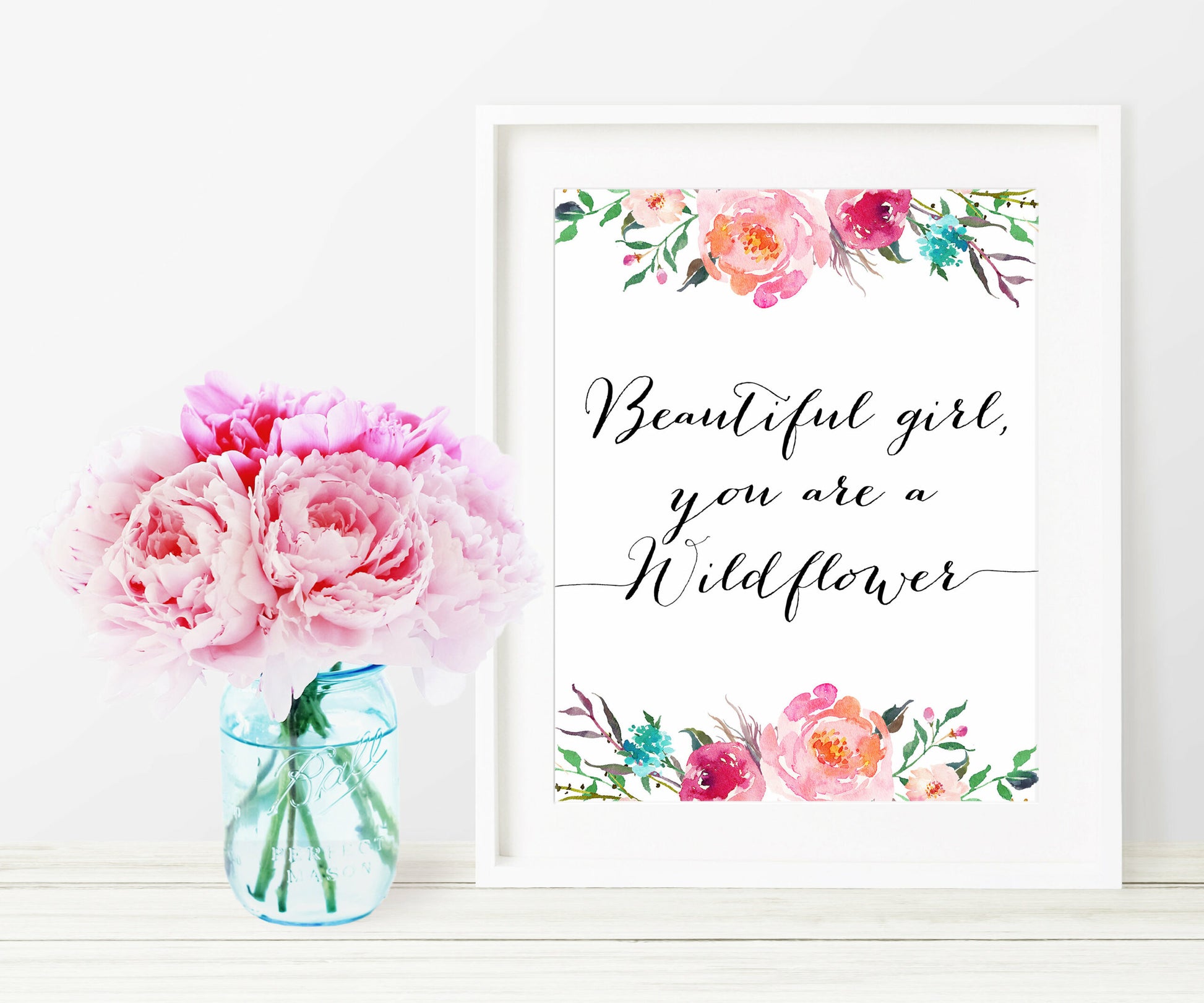 Beautiful Girl, You Are A Wildflower, Nursery Printable Wall Art, Room Decor