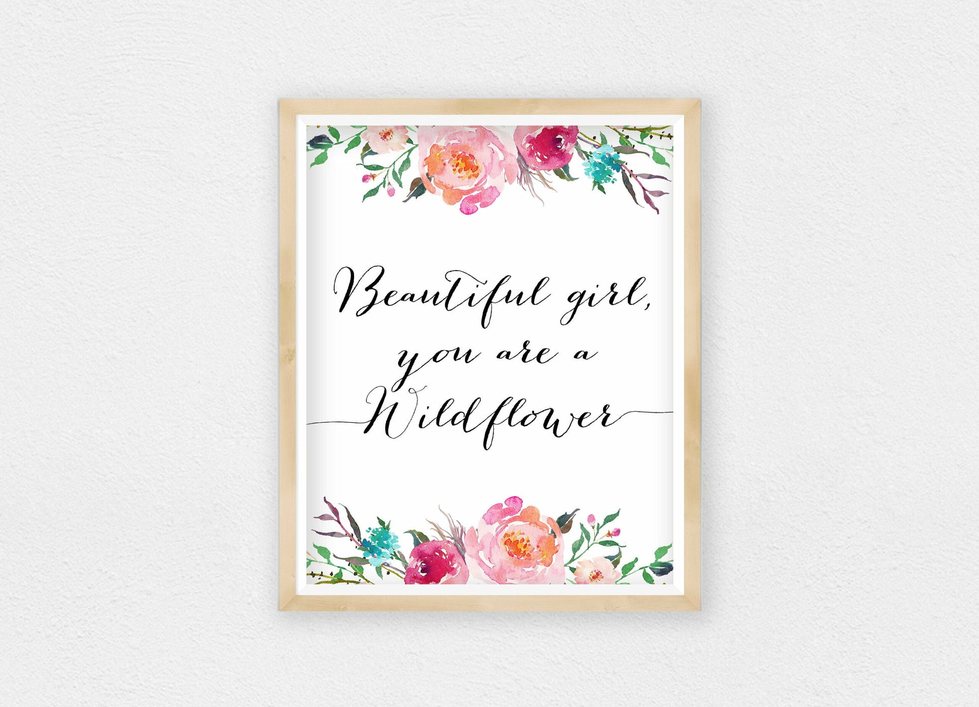 Beautiful Girl, You Are A Wildflower, Nursery Printable Wall Art, Room Decor