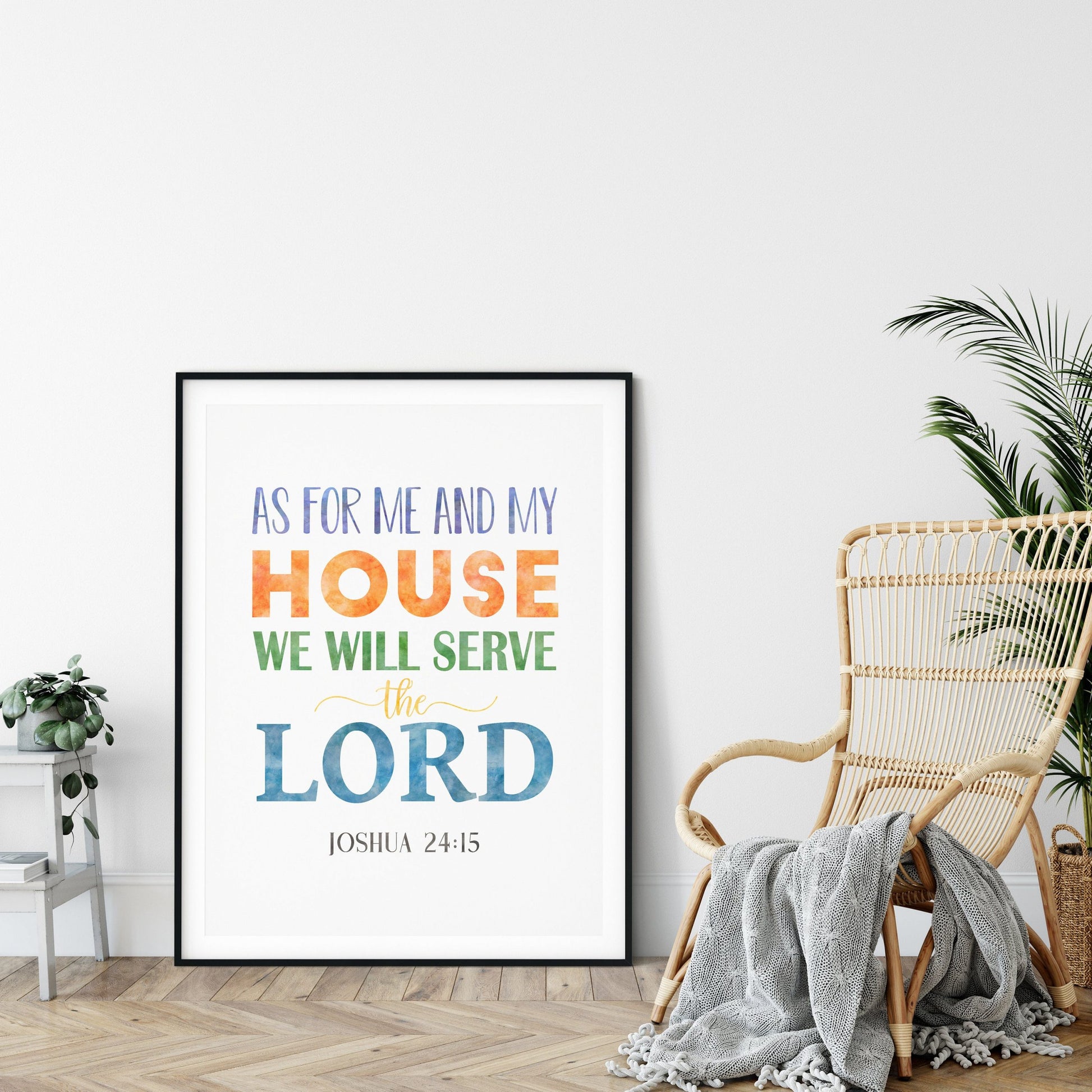 As For Me And My House We Will Serve The Lord, Joshua 24:15, Printable Bible Verse, Nursery Decor
