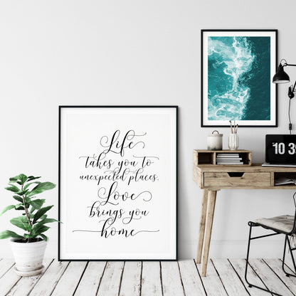 Inspirational Art Life Takes You to Unexpected Places,Nursery Wall Print Decor