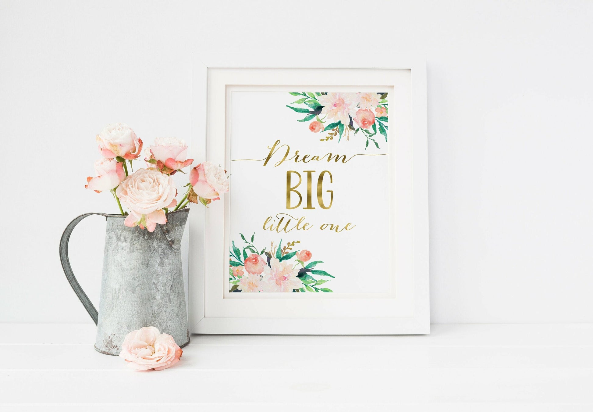 Dream Big Little One, Print Nursery Wall Art,Nursery Decor Girl, Baby Girl Bedroom