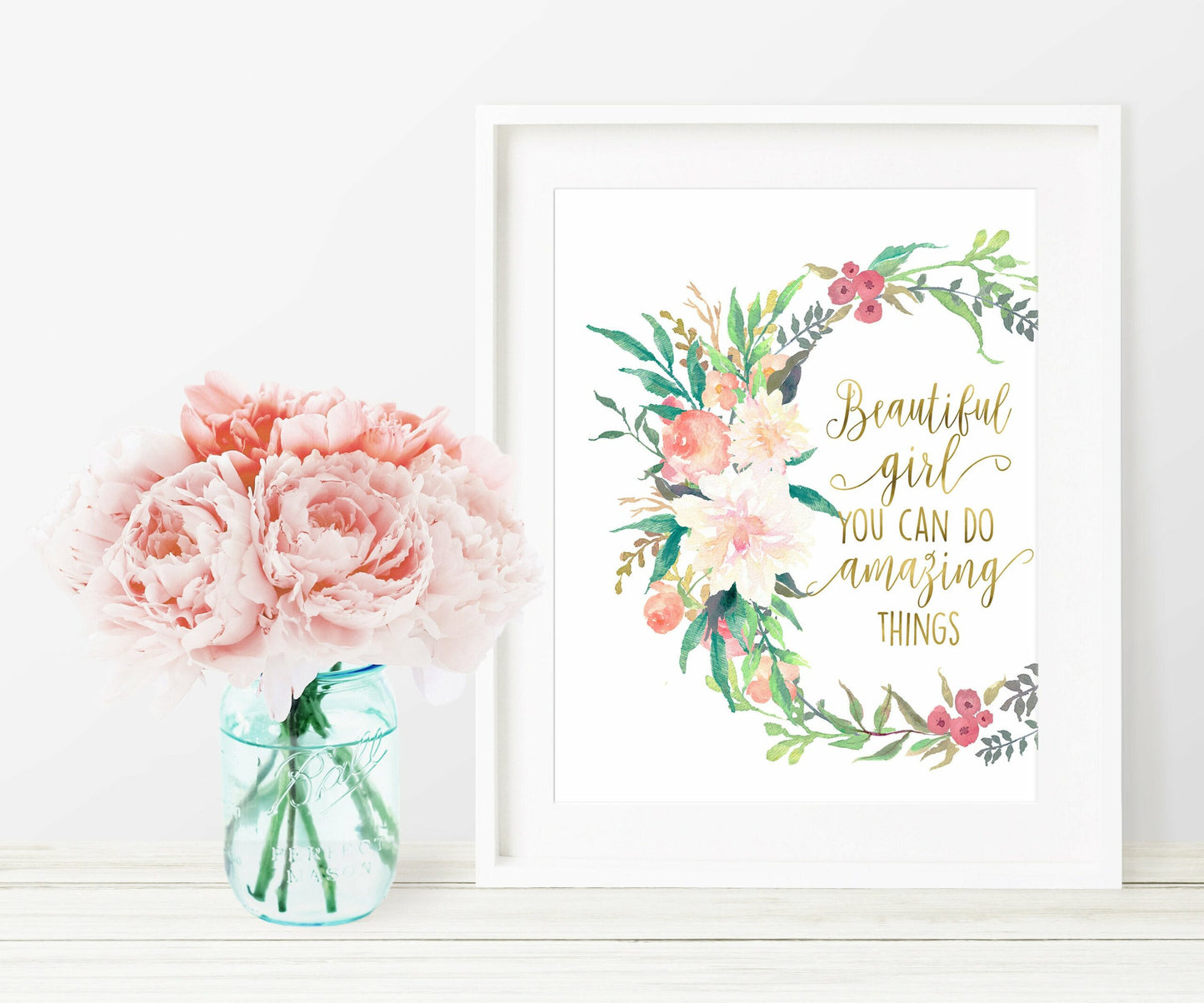 Beautiful Girl You Can Do Amazing Things, Printable Nursery Bedroom Wall Art