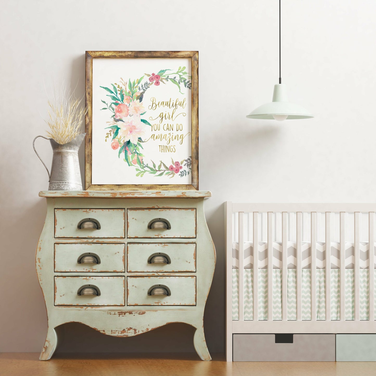 Beautiful Girl You Can Do Amazing Things, Printable Nursery Bedroom Wall Art