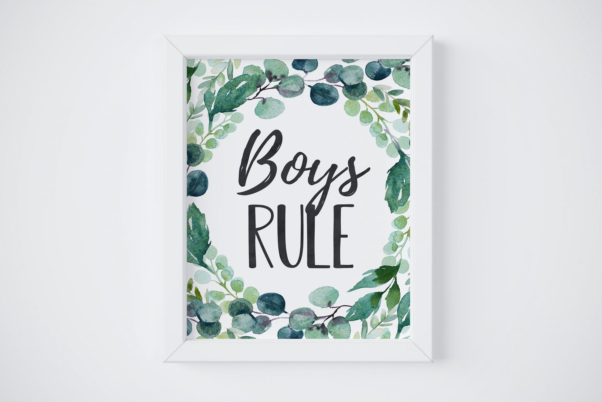 Boys Rule, Boys Nursery Prints, Eucalyptus Nursery Decor, Boys Room Wall Art
