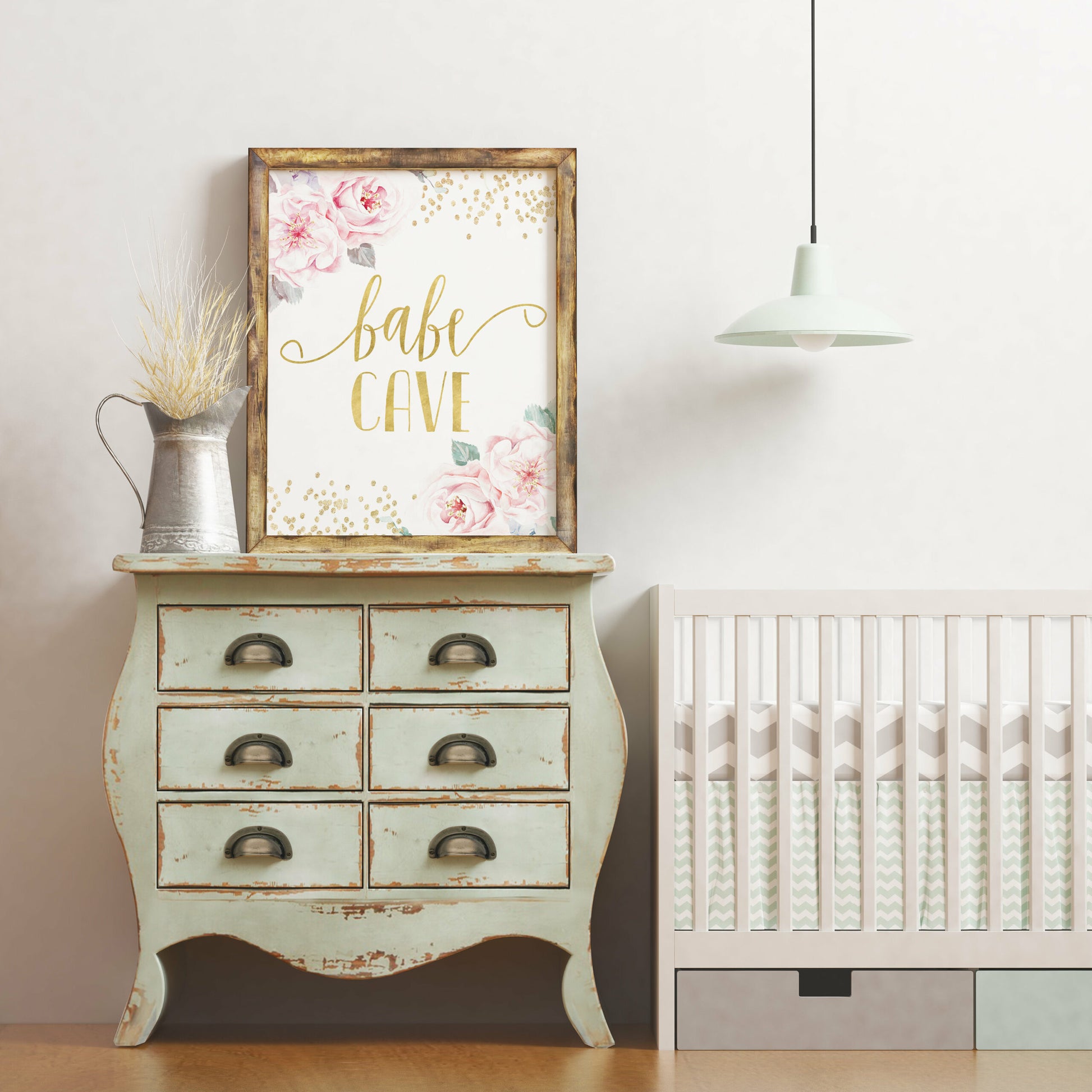 Bebe Cave Printable Nursery Wall Art,Gold Nursery Decor Girl,Girls Room Wall Art