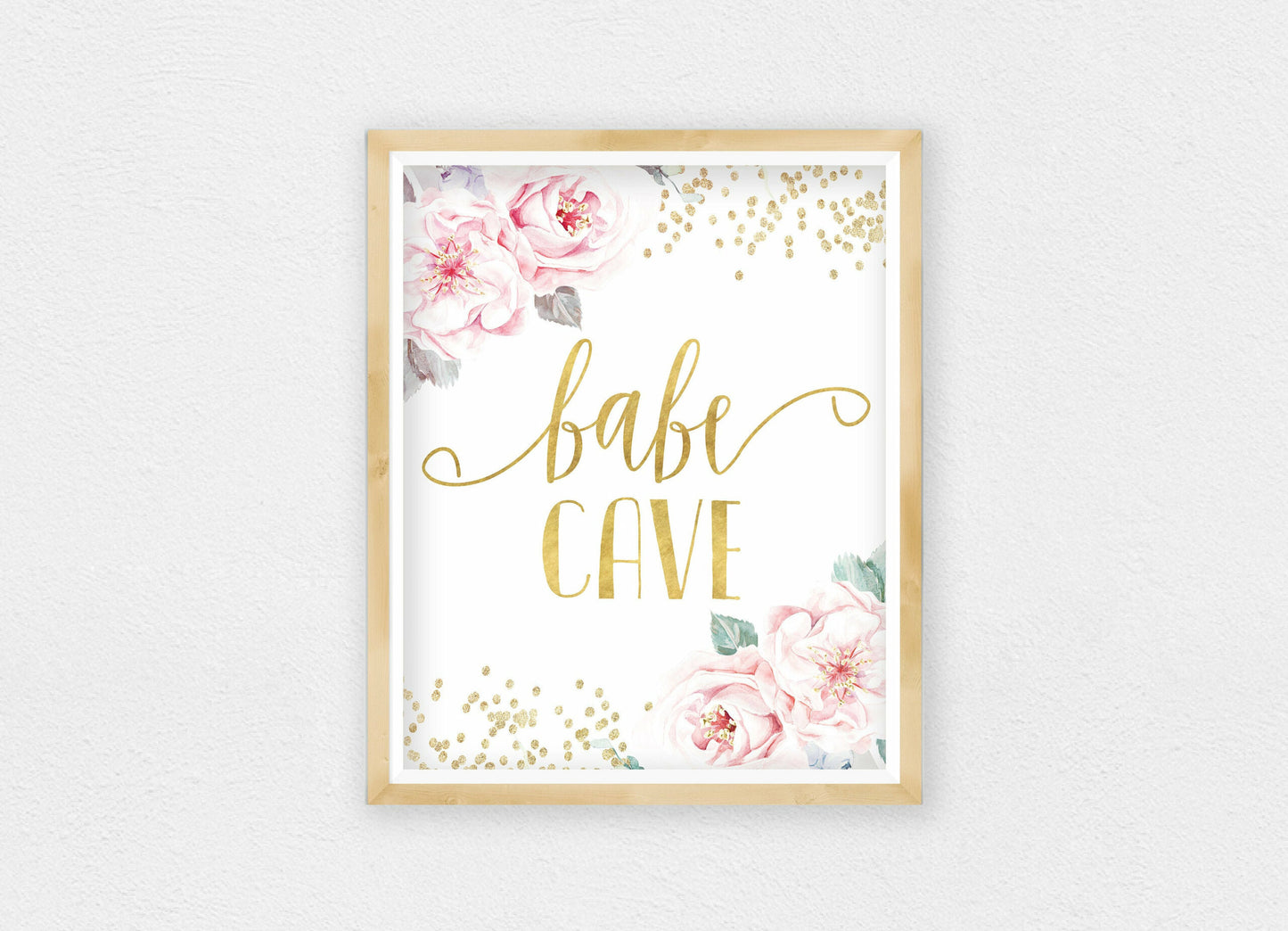 Bebe Cave Printable Nursery Wall Art,Gold Nursery Decor Girl,Girls Room Wall Art