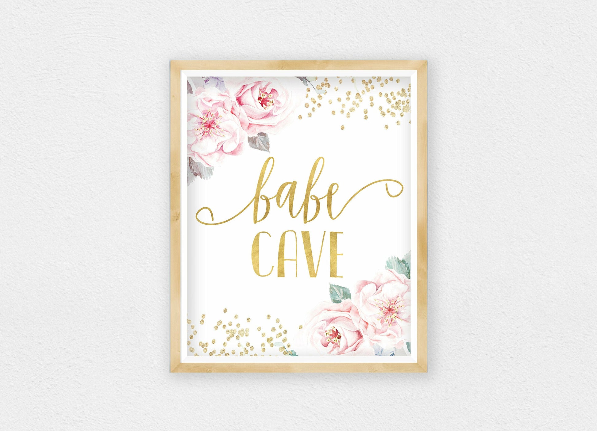 Bebe Cave Printable Nursery Wall Art,Gold Nursery Decor Girl,Girls Room Wall Art
