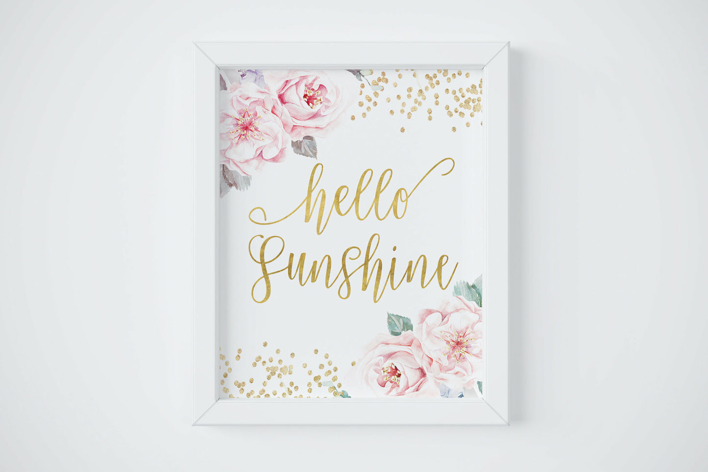Hello Sunshine, Printable Nursery Wall Art,Nursery Decor Girl Bedroom Wall Art