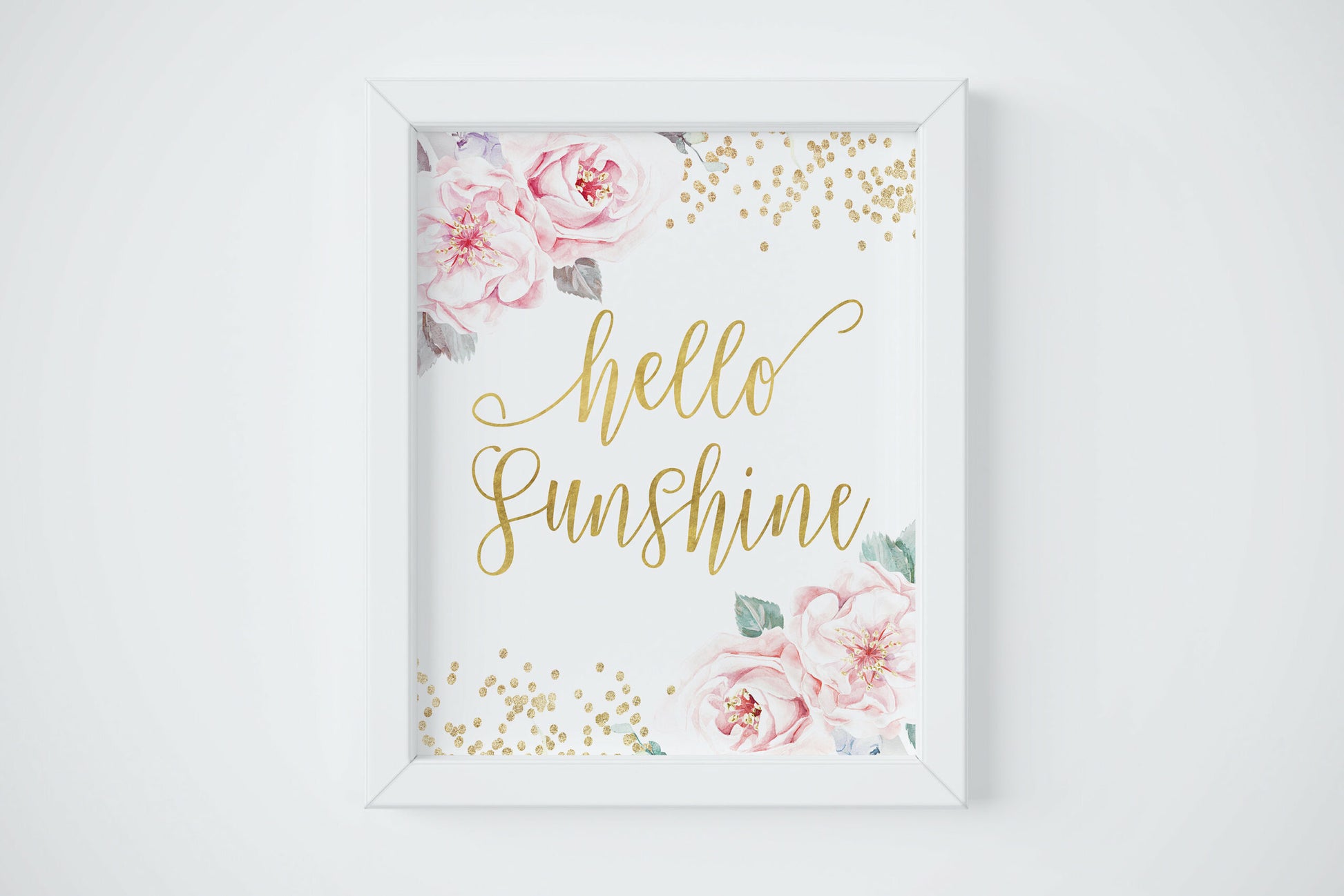 Hello Sunshine, Printable Nursery Wall Art,Nursery Decor Girl Bedroom Wall Art