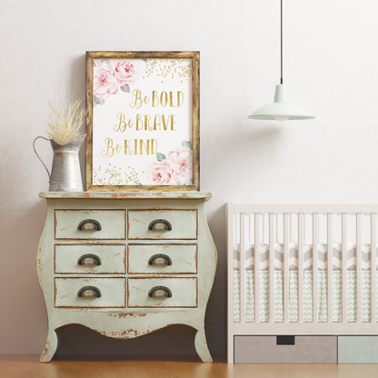 Be Bold Be Brave Be Kind Printable Nursery Wall Art,Nursery Decor Girl room