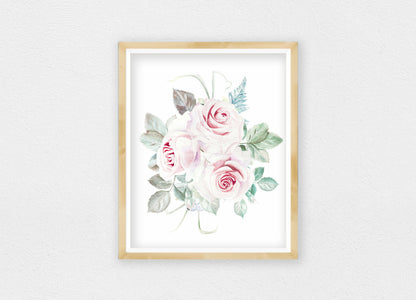 Pink Flowers Print, Peony Watercolor,Peony Bouquet,Nursery Decor Wall Art