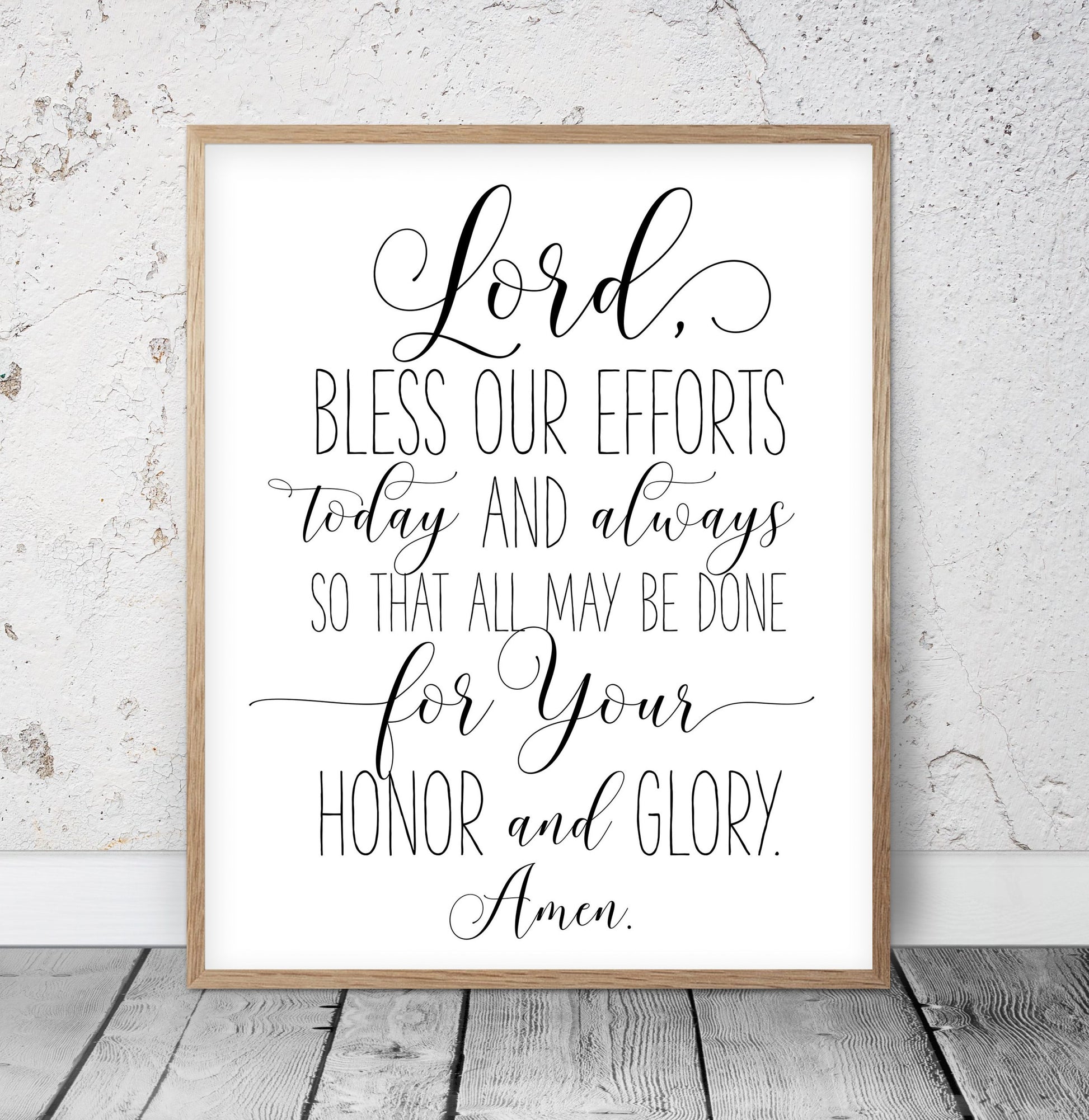 Lord Bless Our Efforts Today And Always, Bible Verse Printable Wall Art, Nursery Kids Room Decor