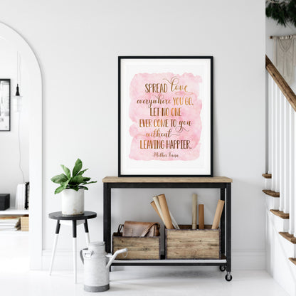 Spread Love Everywhere You Go,Mother Teresa Quote,Nursery Printable Wall Art