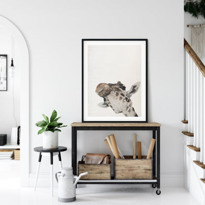 Giraffe Print, Nursery Animal Wall Art, Kids Printable Art, Home Decor Print