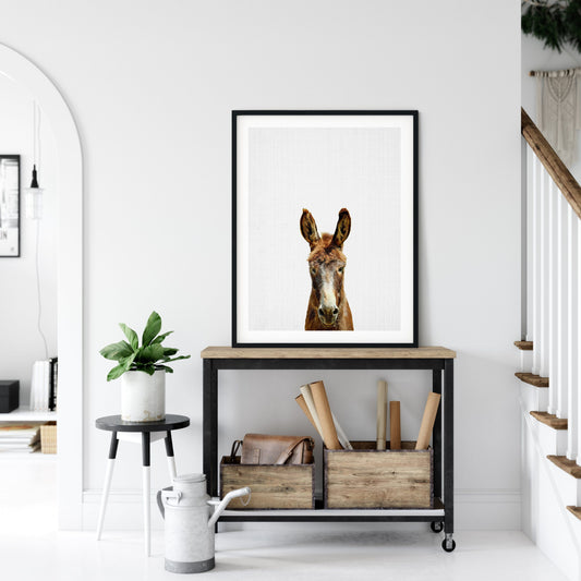 Donkey Print, Farmhouse Decor, Printable Wall Art, Home Decor Animal Print