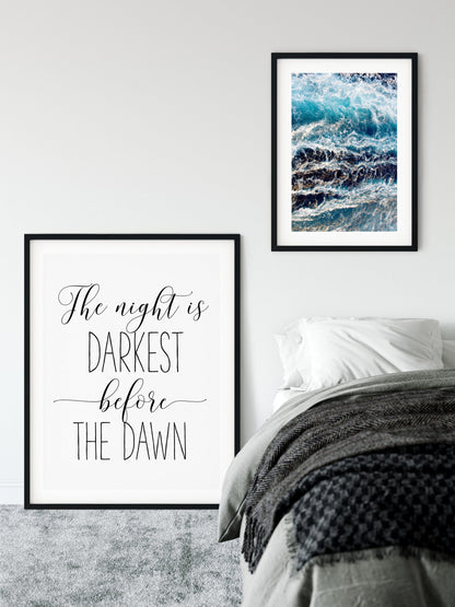 The Night Is Darkest Before The Dawn,Inspirational Quotes,Motivational Prints
