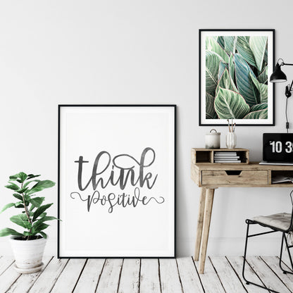 Think Positive, Minimalistic Art, Printable Poster, Room Wall Art Decor