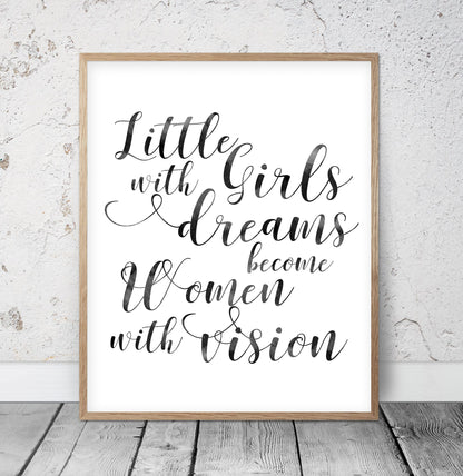 Girl Quotes Little Girls With Dreams, Inspirational Quote, Girl Quotes Room Decor