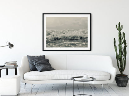 Sea Print, Black And White Poster Print, Sea Wall Art, Ocean Waves Print,