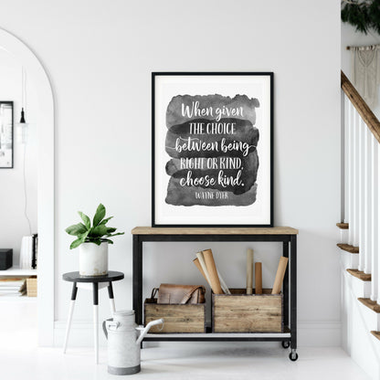 Choose Kind Printable, Inspirational Wall Art, Motivational Quotes,Room Decor