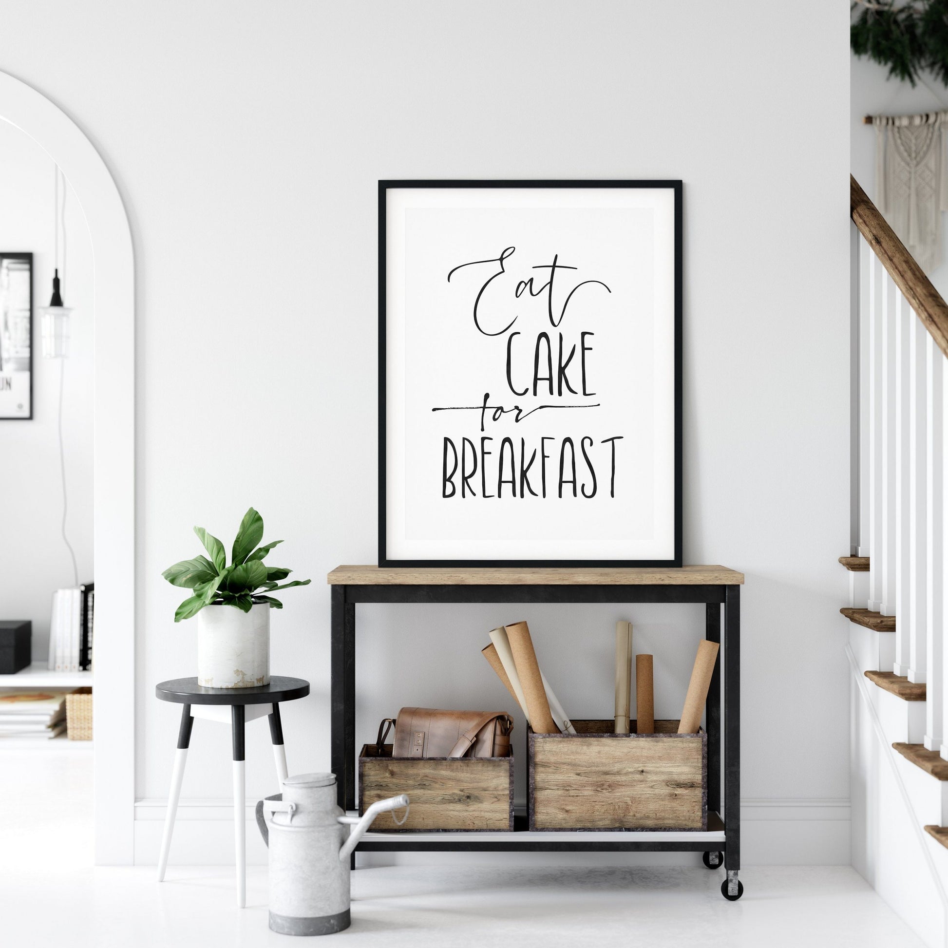 Eat Cake For Breakfast, Kitchen Printable Wall Art, Kitchen Home Decor Print