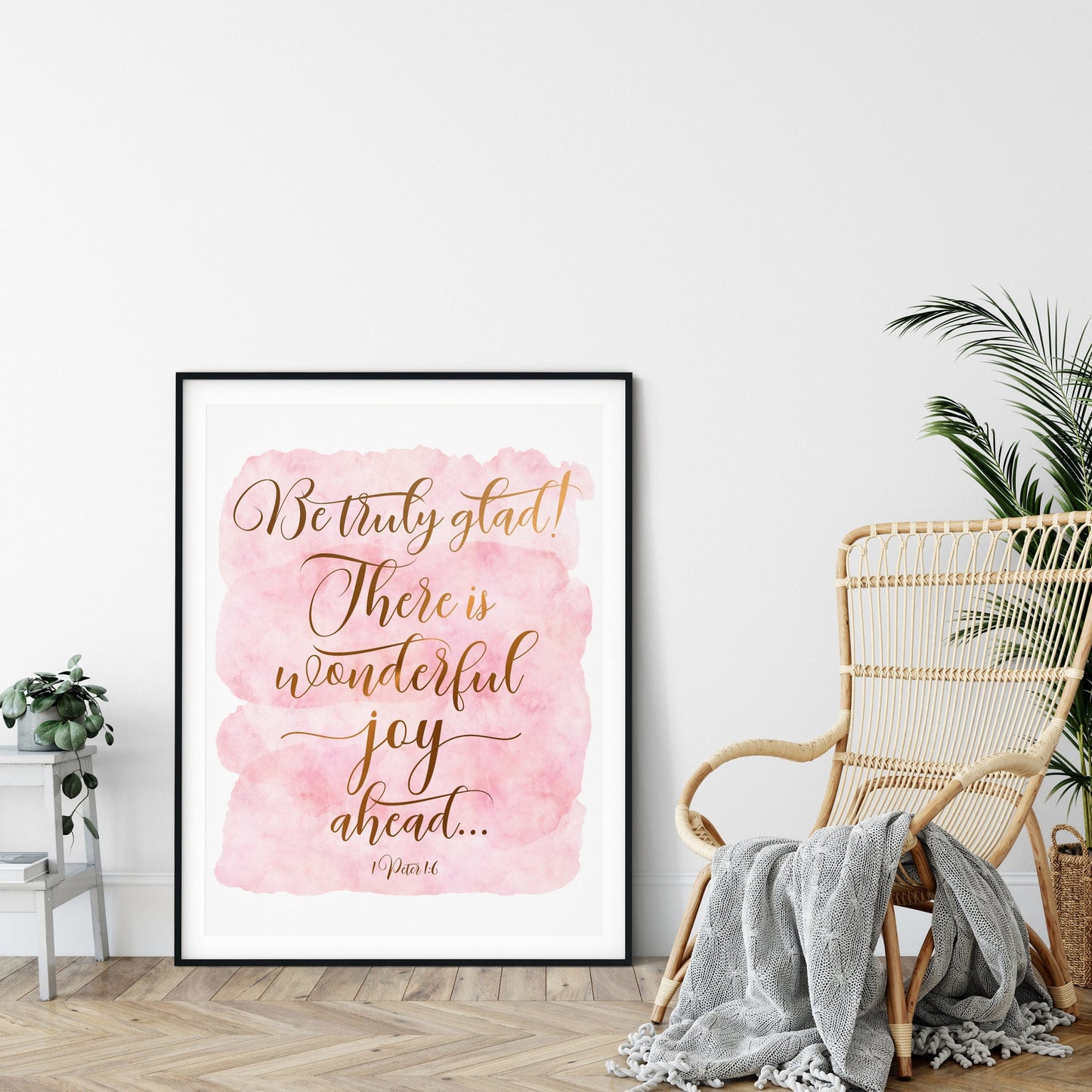 Be Truly Glad, 1 Peter 1:6, Bible Verse Printable Wall Art, Christian Gifts, Nursery Bible Quotes