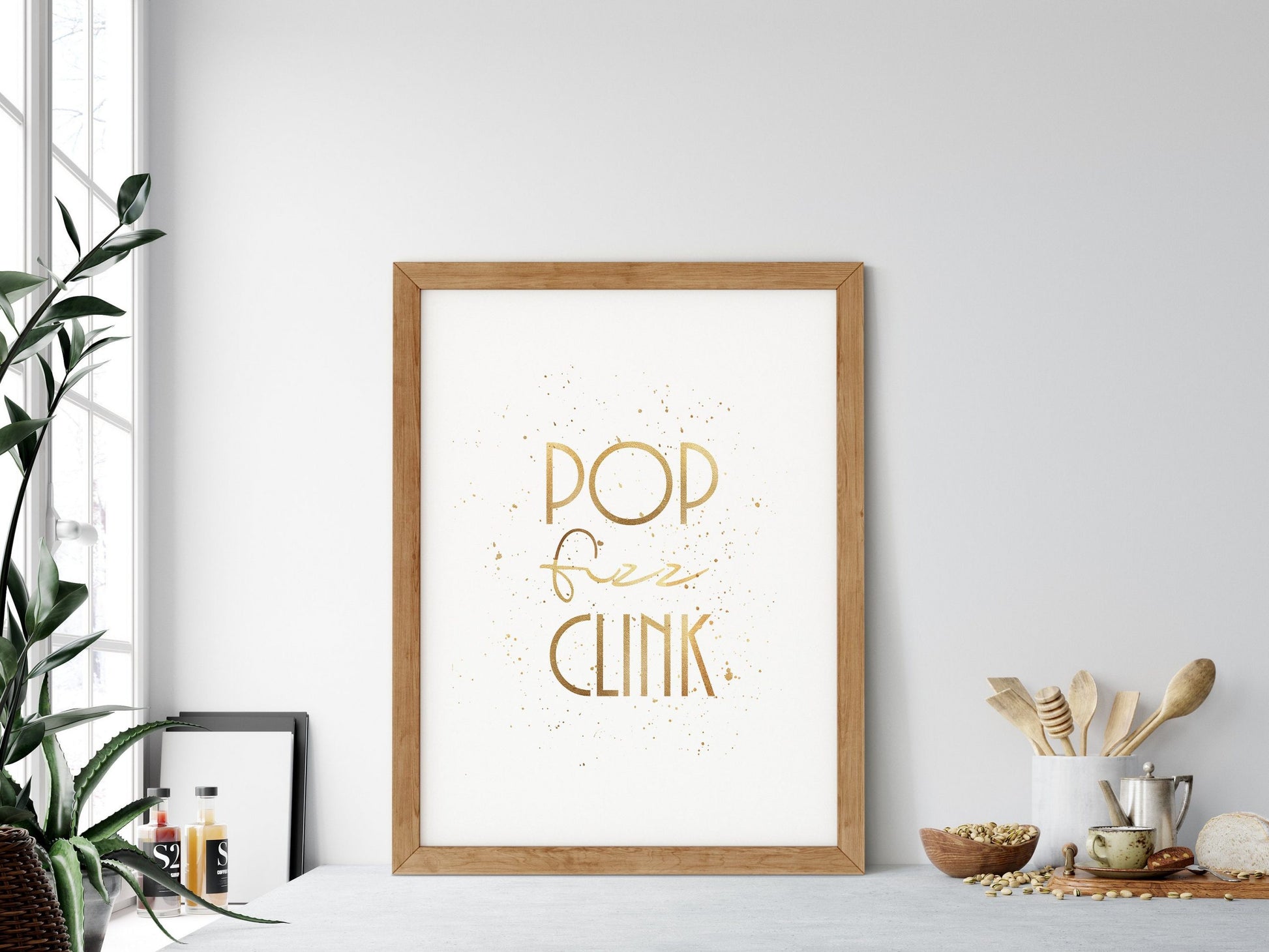 Pop Fizz Clink Bar Wall Decor,Kitchen Printable Wall Art,Kitchen Home Decor Print