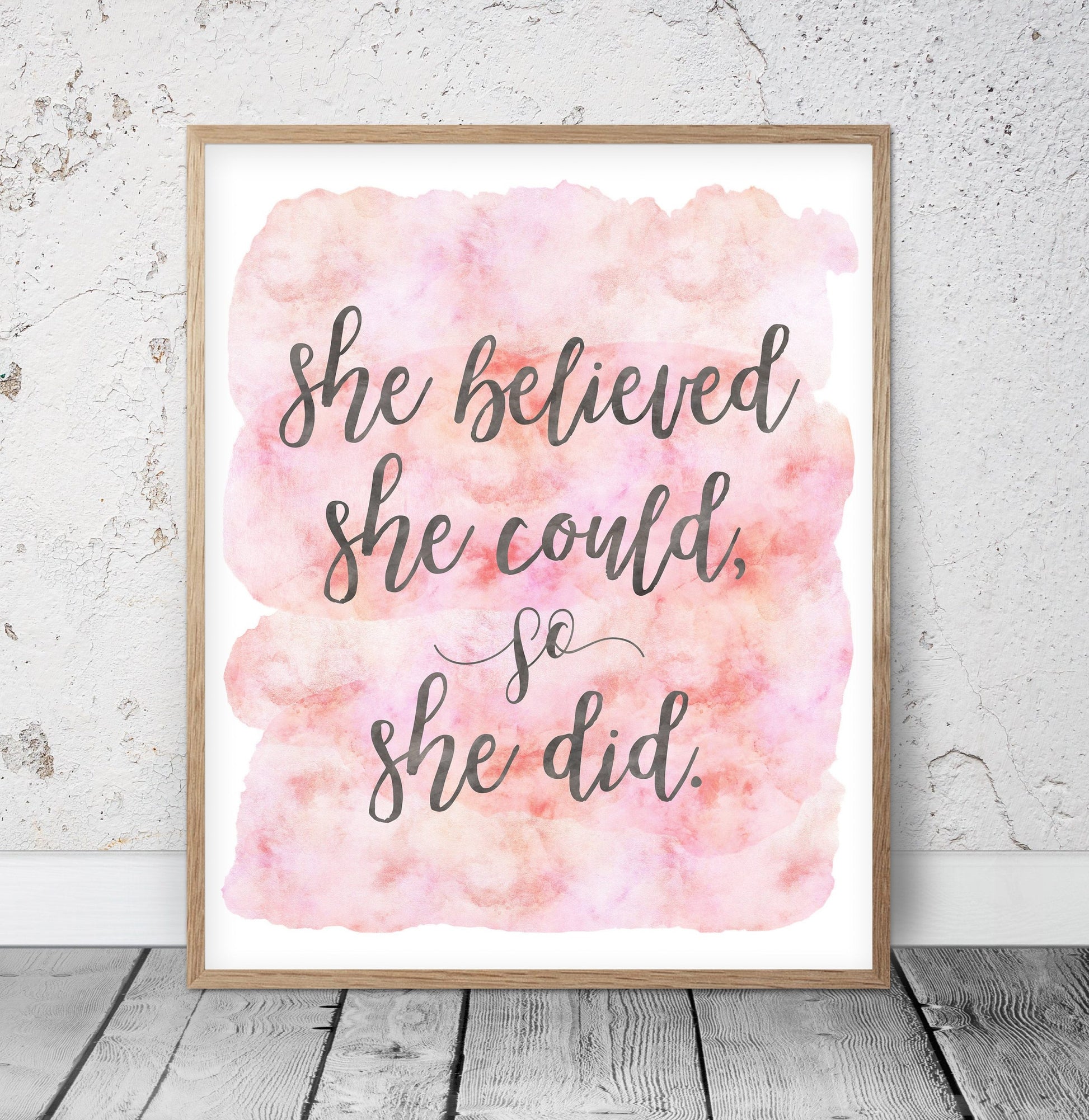 She Believed She Could So She Did,Girl Quotes Room Decor