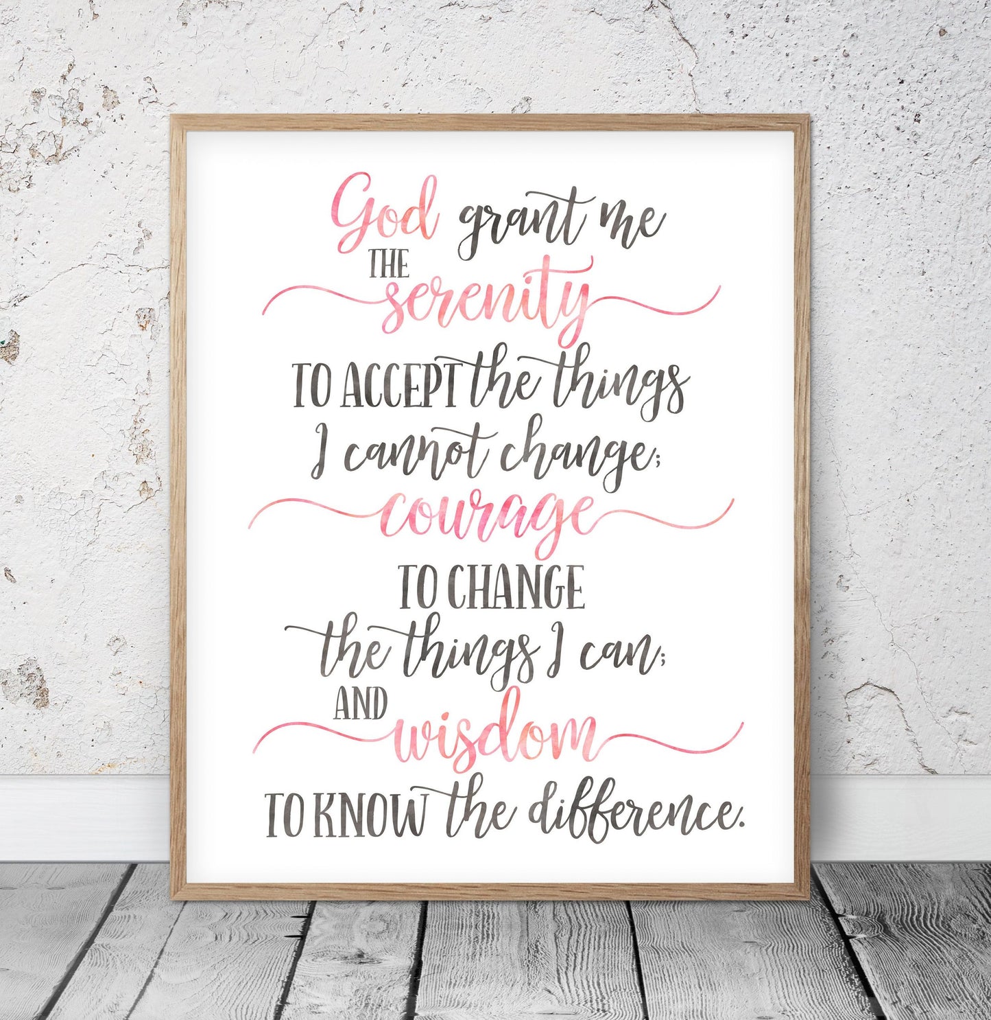 God Grant Me The Serenity, Inspirational Quotes, Nursery Printable, Girls Room