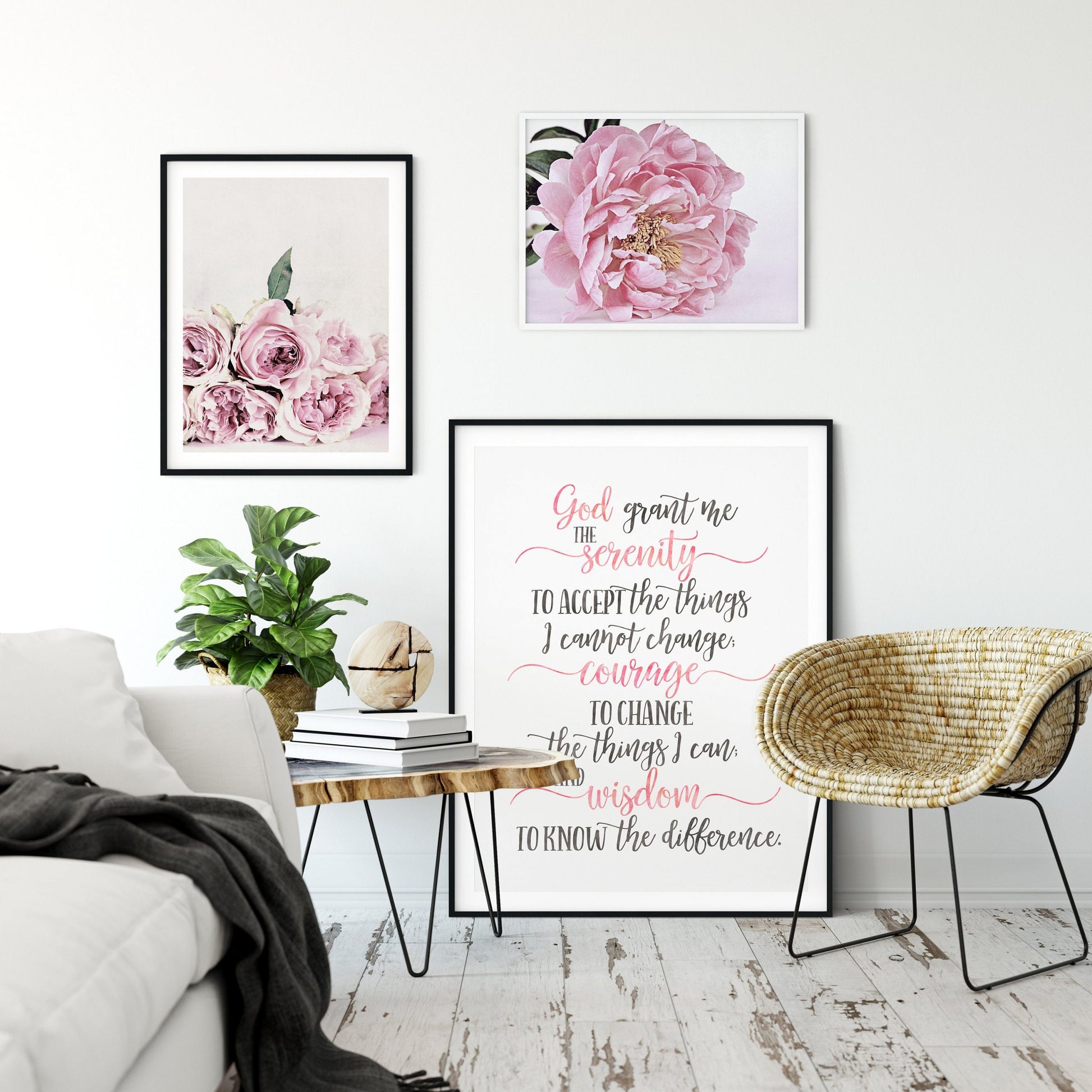 God Grant Me The Serenity, Inspirational Quotes, Nursery Printable, Girls Room