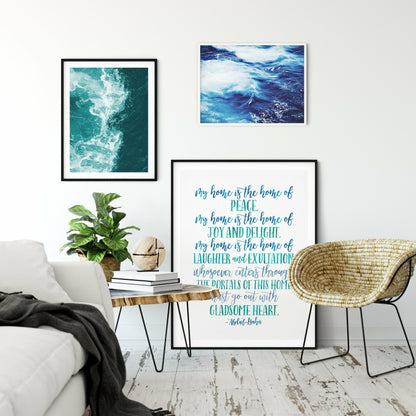 My Home Is the Home Of Peace, Inspirational Quotes, Nursery Print,Wall Art
