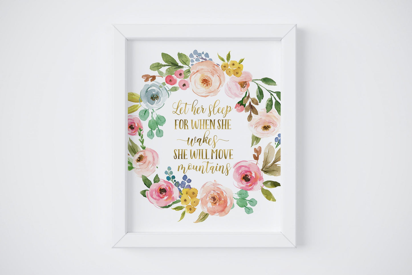Let Her Sleep For When She Wakes, Nursery Printable Wall Art, Girl Bedroom Decor