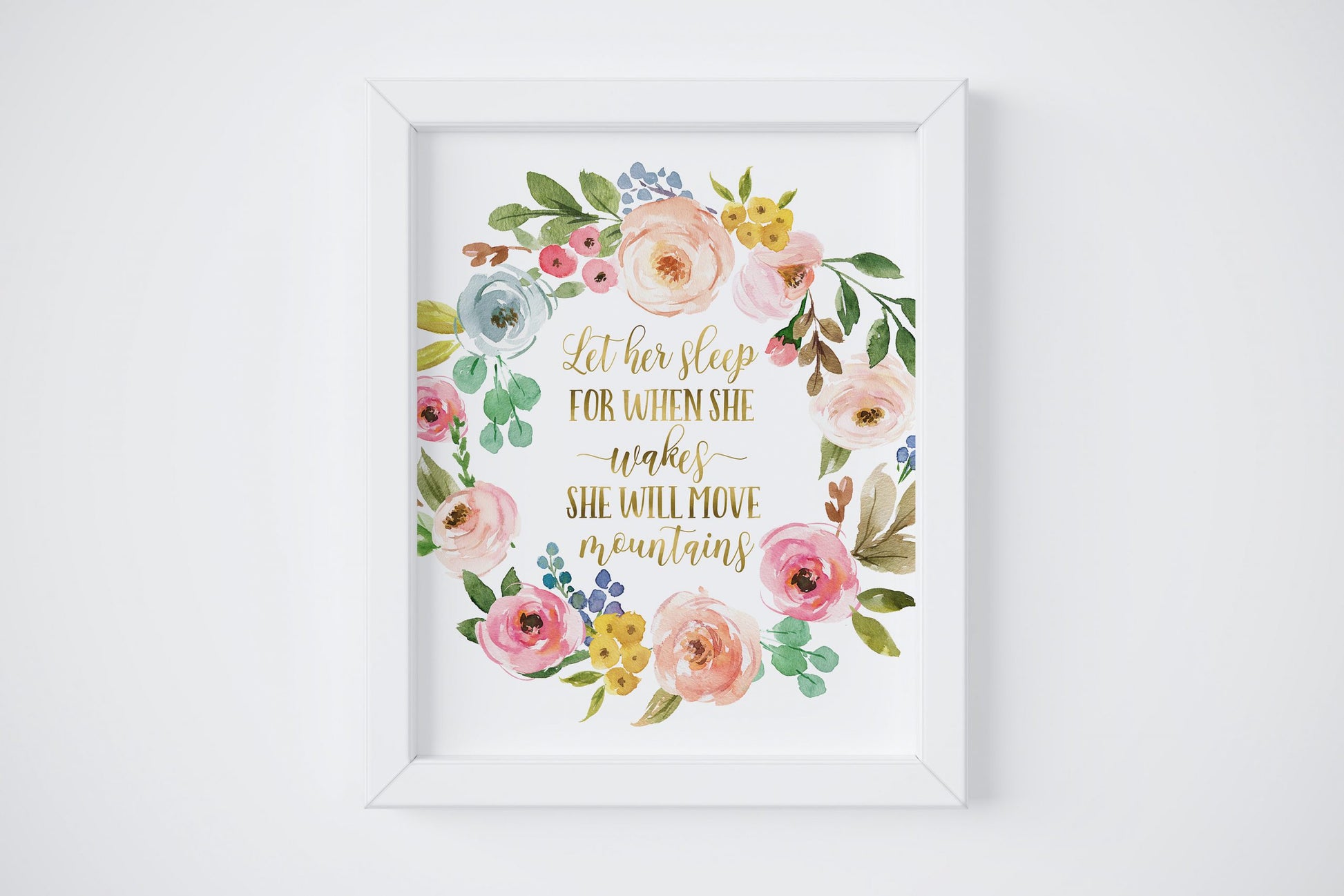 Let Her Sleep For When She Wakes, Nursery Printable Wall Art, Girl Bedroom Decor