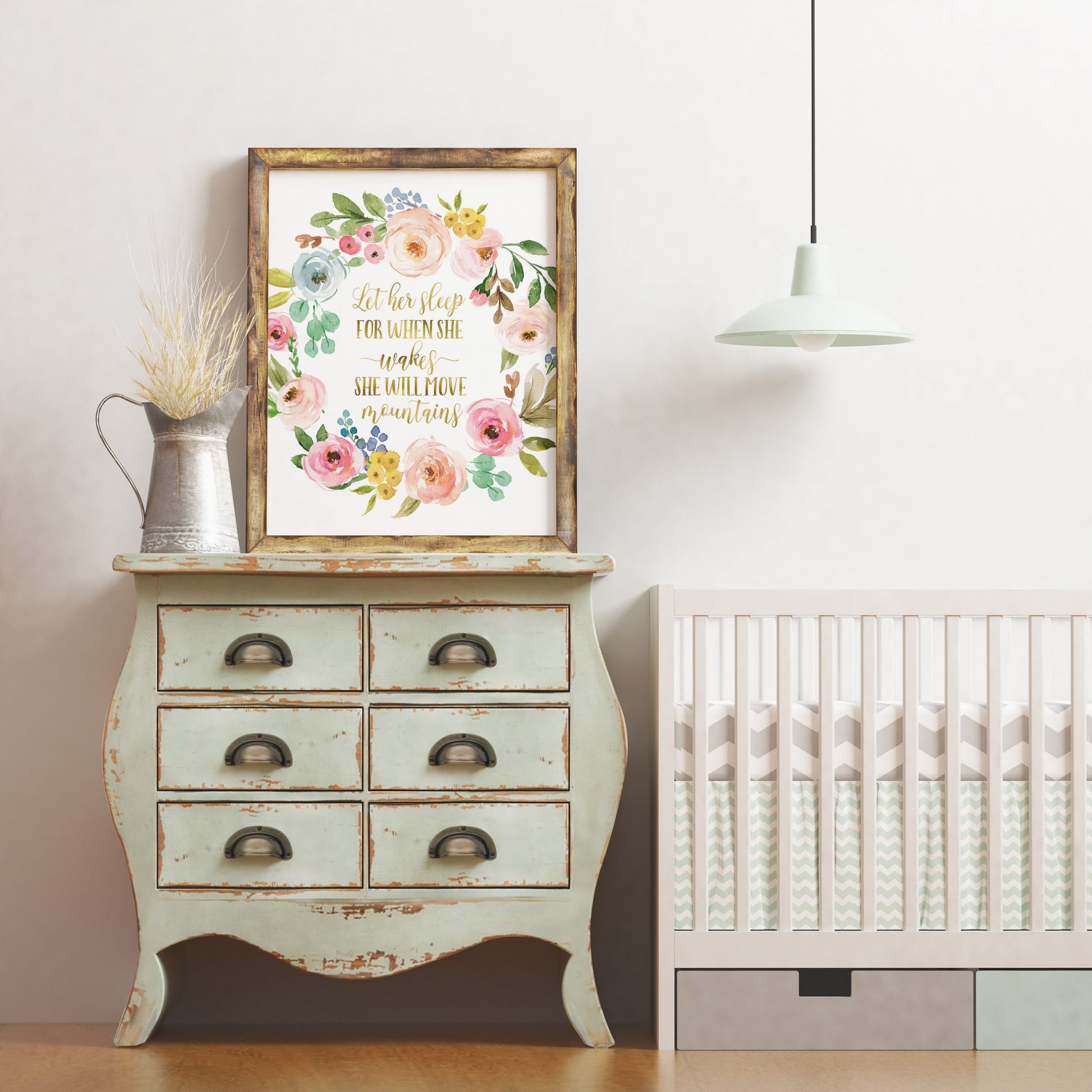 Let Her Sleep For When She Wakes, Nursery Printable Wall Art, Girl Bedroom Decor