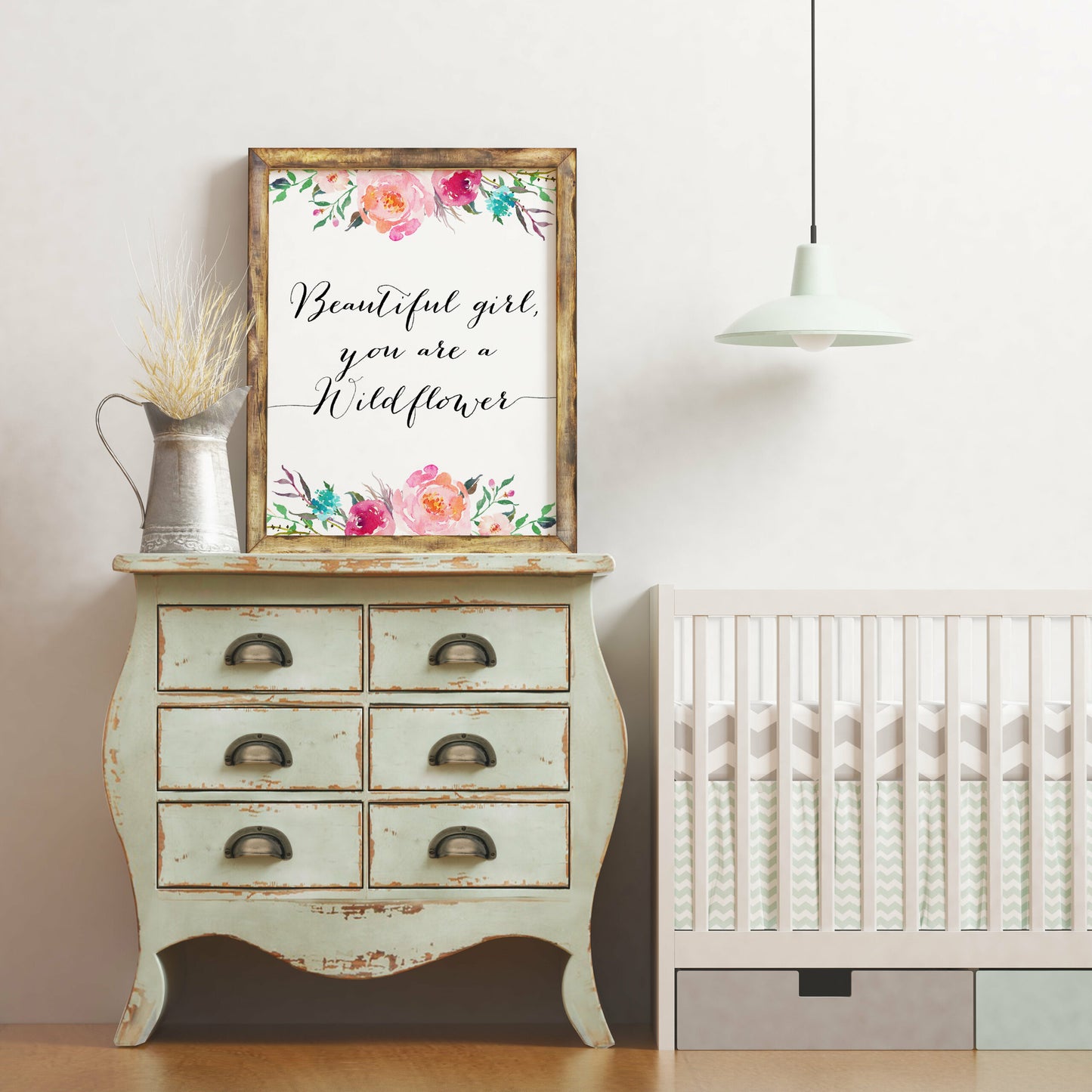 Beautiful Girl, You Are A Wildflower, Nursery Printable Wall Art, Room Decor