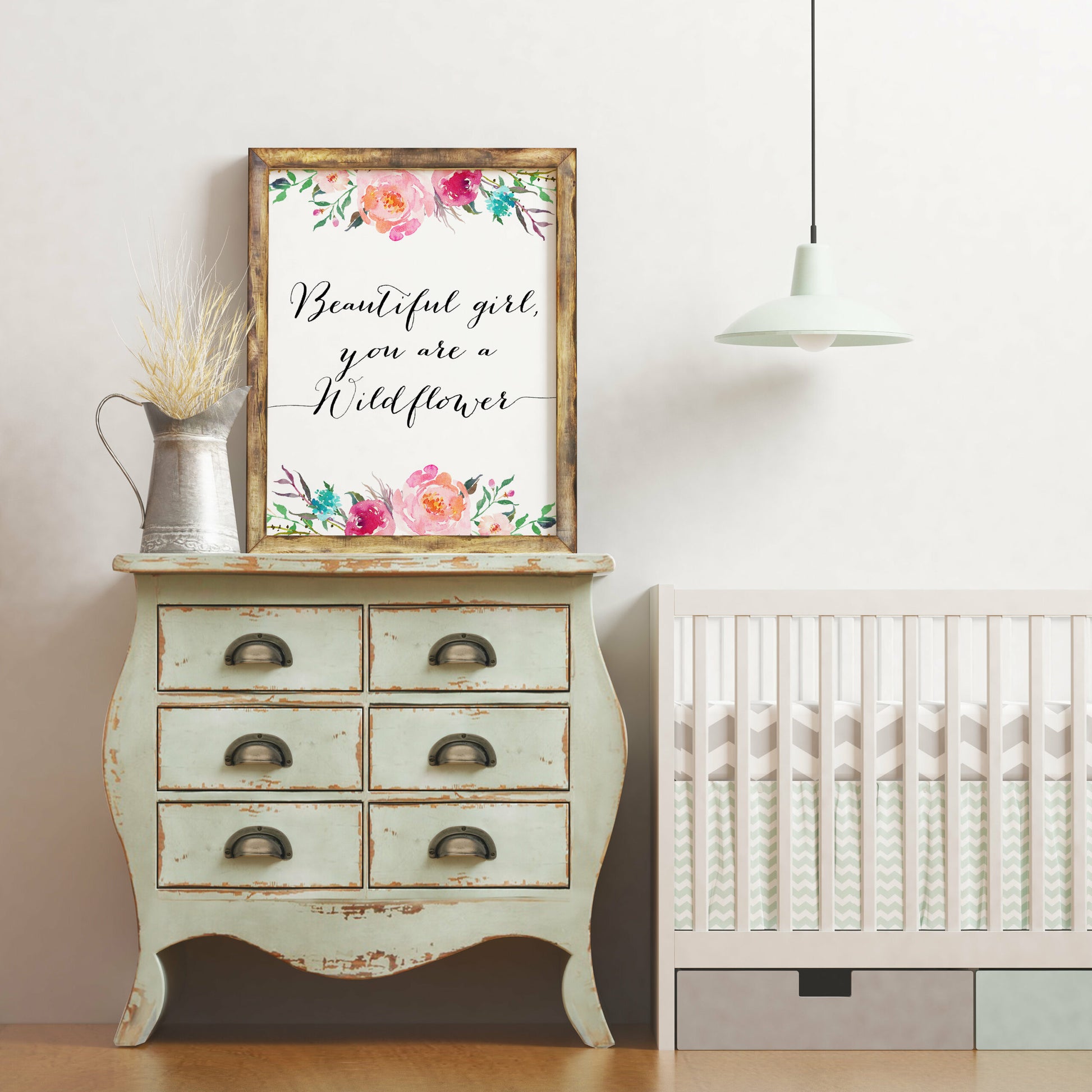 Beautiful Girl, You Are A Wildflower, Nursery Printable Wall Art, Room Decor