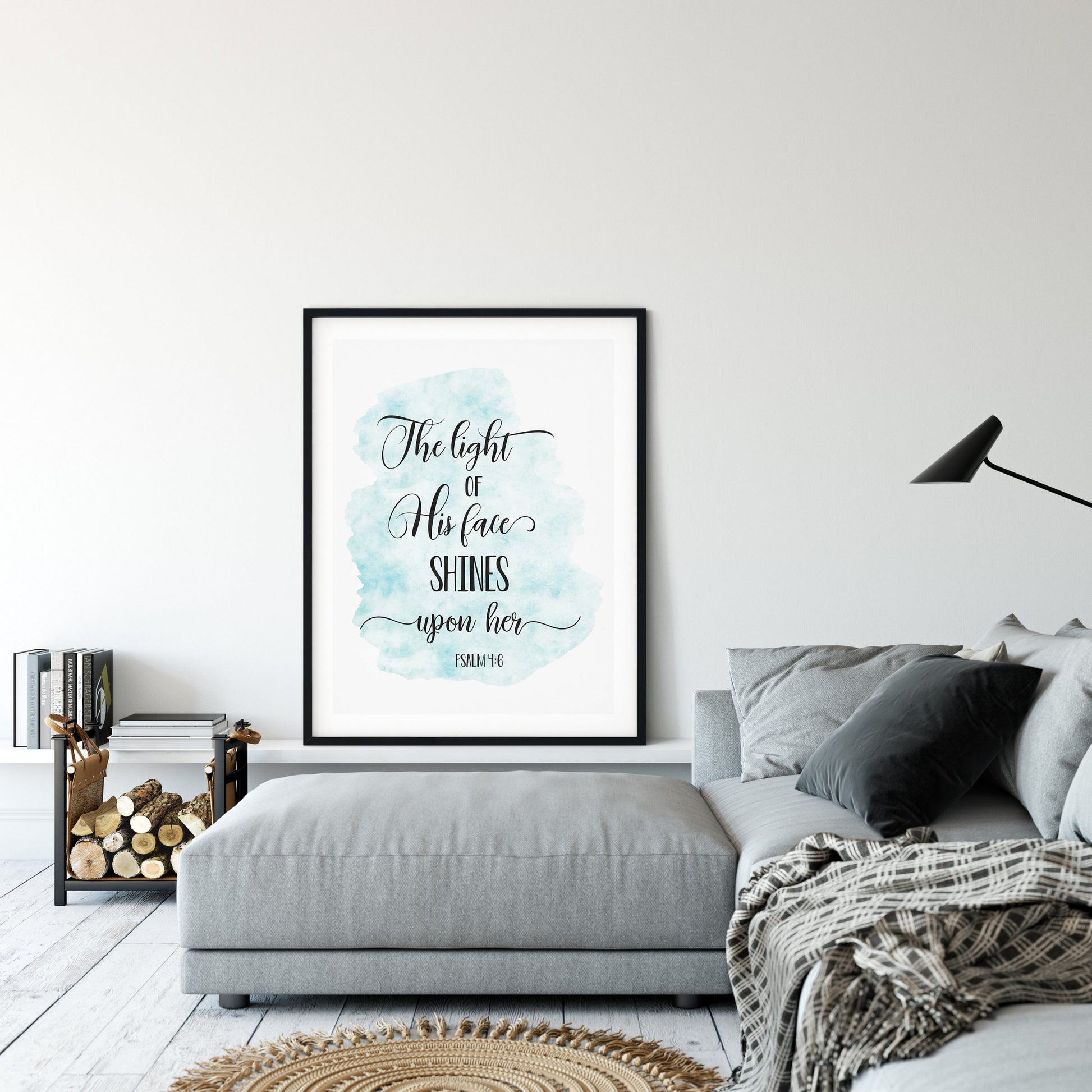 The Light Of His Face Shines Upon Her, Psalm 4:6, Bible Verse Printable, Nursery Decor Wall Art