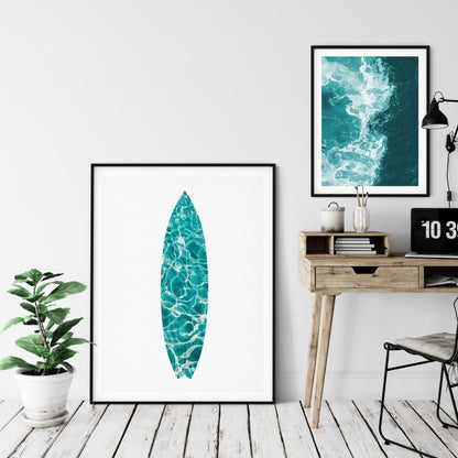 Surf Art, Surfboard Print, Surf Poster, Ocean Printable, Surfing Decor, Home Decor