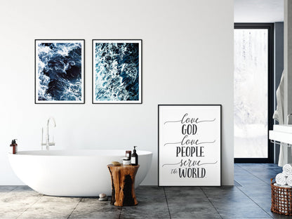 Love God Love People Serve The World, Bible Verse Printable Wall Art, Christian Gifts, Nursery Decor